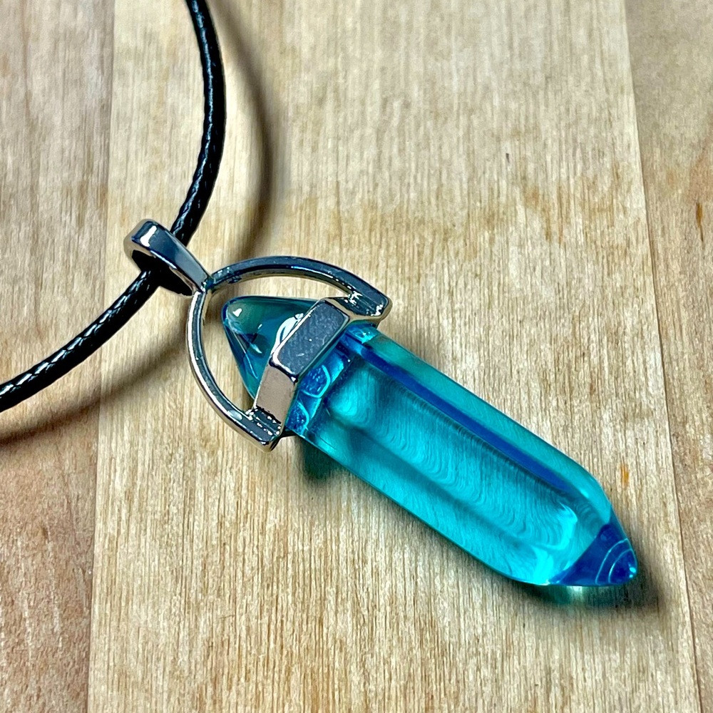$25 Crystal Gemstone Necklace Pendant Bullet Head Energy Meditation.